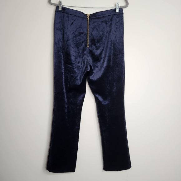 Pierre Balmain Dark Blue Velour 4 Button Highrise Straight Leg Pants Size 40 EU - Picture 8 of 16